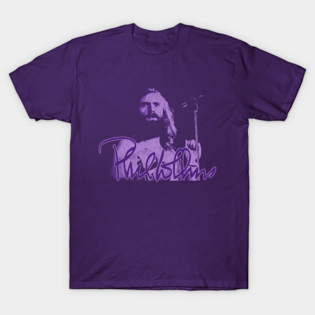 Phil Collins Singing Fan Art Purple T-Shirt by Bingung Mikir Nama Design